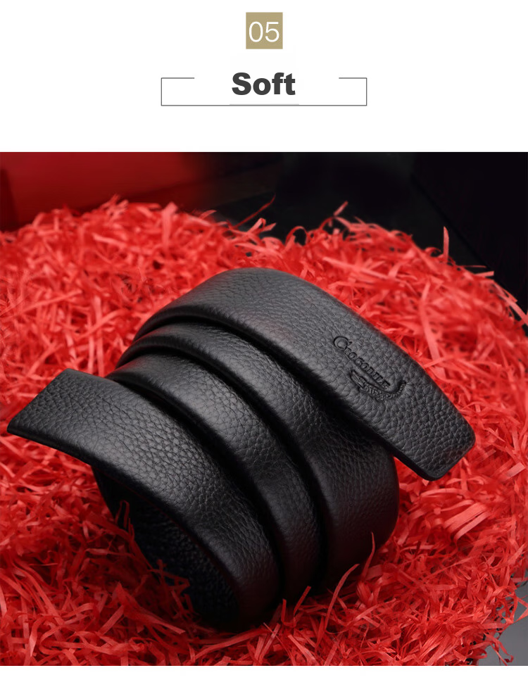 Ремень мужской CROCODILE из натуральной кожи, автоматическая пряжка, черный, 120 см