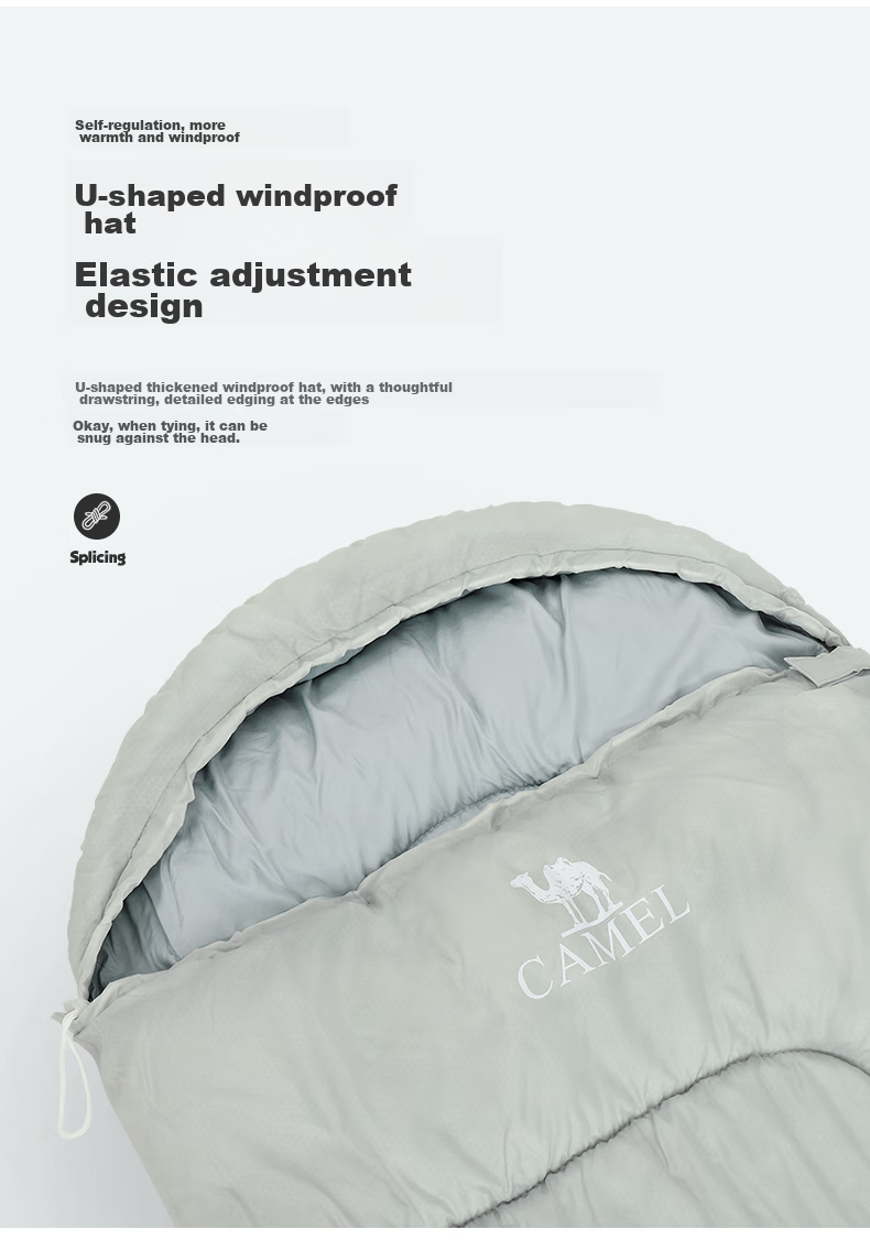 Спальный мешок CAMEL, утолщенный, для зимних условий, с возможностью сшивания, 2.15 кг, цвет хаки