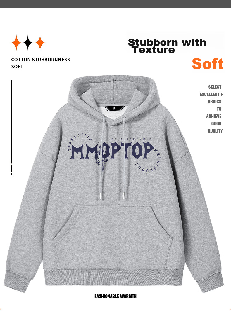 Мужская толстовка MMOPTOP с принтом, весенне-осенний стиль, зимняя свободная удобная повседневная модель MMWY08, цветочный серый, размер M