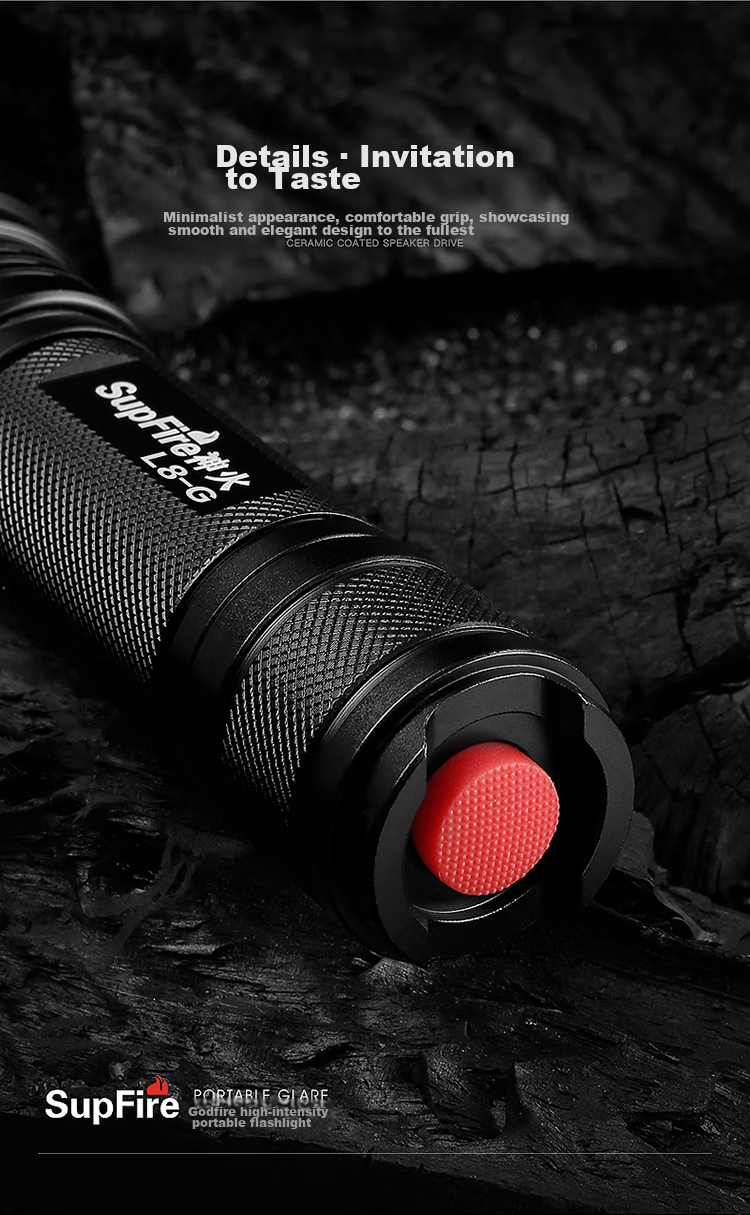 Мощный фонарь SupFire L8-G P90 с регулируемым фокусом, USB-зарядка, дальность до 300 м, водонепроницаемый, алюминиевый сплав