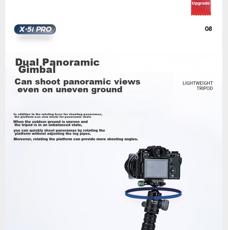 Штатив Fotopro X5I PRO+52QP с шаровой головкой 52QP, портативный, складной, регулируемый монопод для фотосъемки