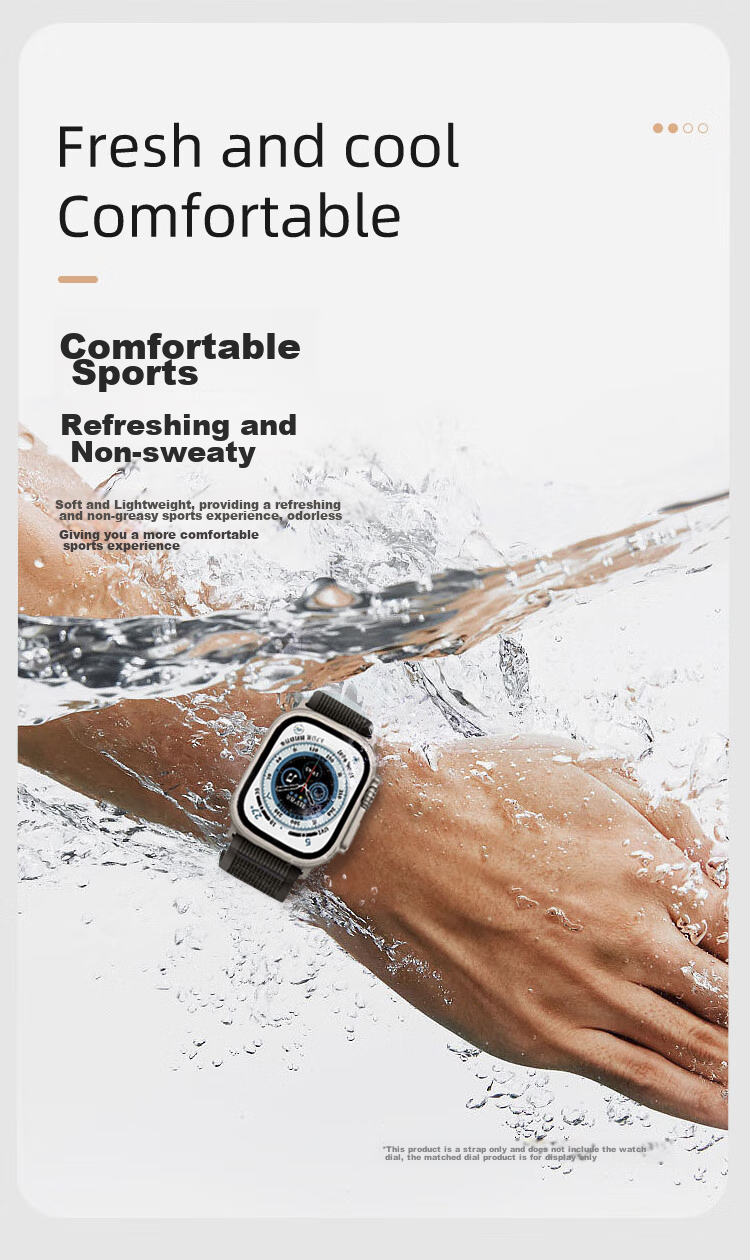 Ремешок MSSM Nylon Trail Loop для Apple Watch S11, Синий с серым