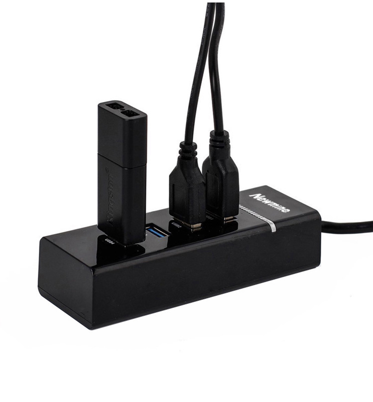 USB-концентратор Newmine USB 3.0, 4 порта, черный