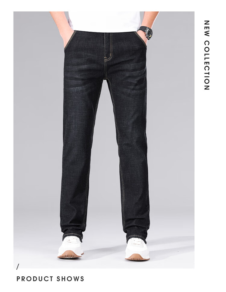 Джинсы мужские Jeanswest, классический стиль, осенне-зимняя коллекция 2025, модные повседневные, легкие и удобные, прямые, синие, размер 33