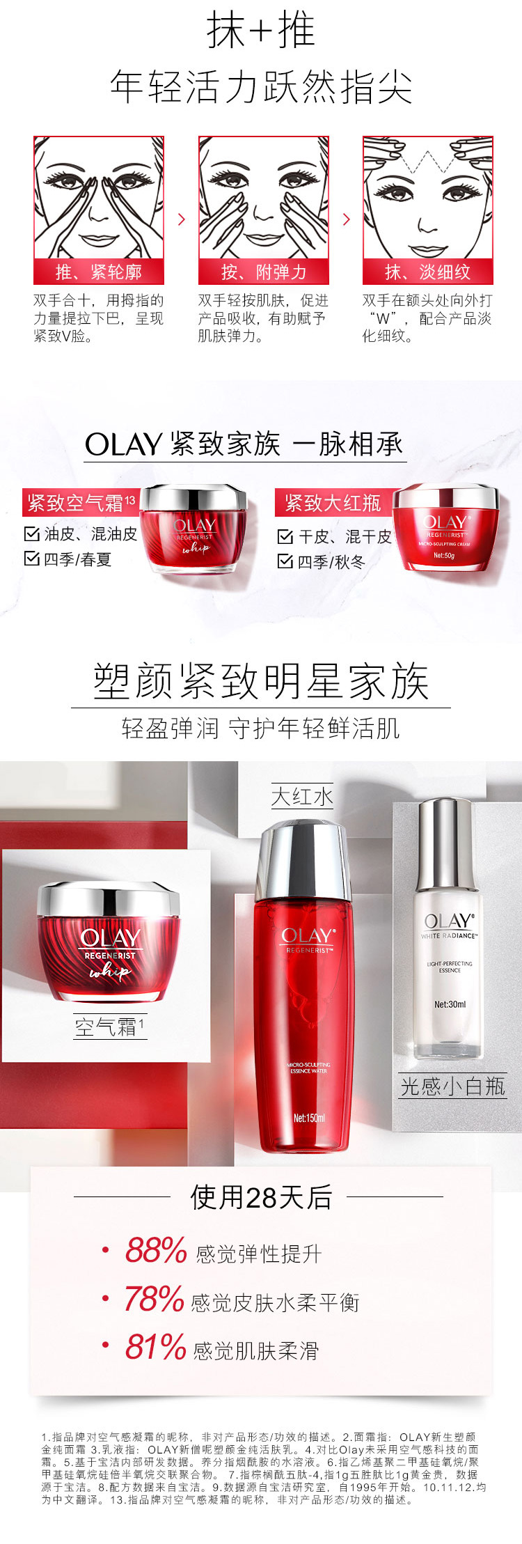 全国连锁 两周年庆 玉兰油 Olay 大红瓶空气霜50g面霜护肤品套装化妆品礼盒 礼盒内赠大红瓶面霜14g 2 细致毛孔淡化细纹