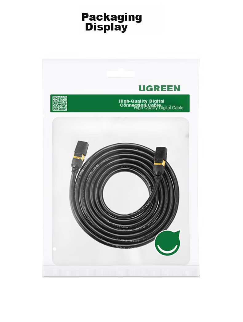 Кабель UGREEN CAT7 Ethernet, чистая медь, 10 Gigabit, экранированный, сетевой кабель для компьютера, широкополосного доступа, игр, витая пара, совместимый с патч-кордом 2.5G, 5 метров, 11271