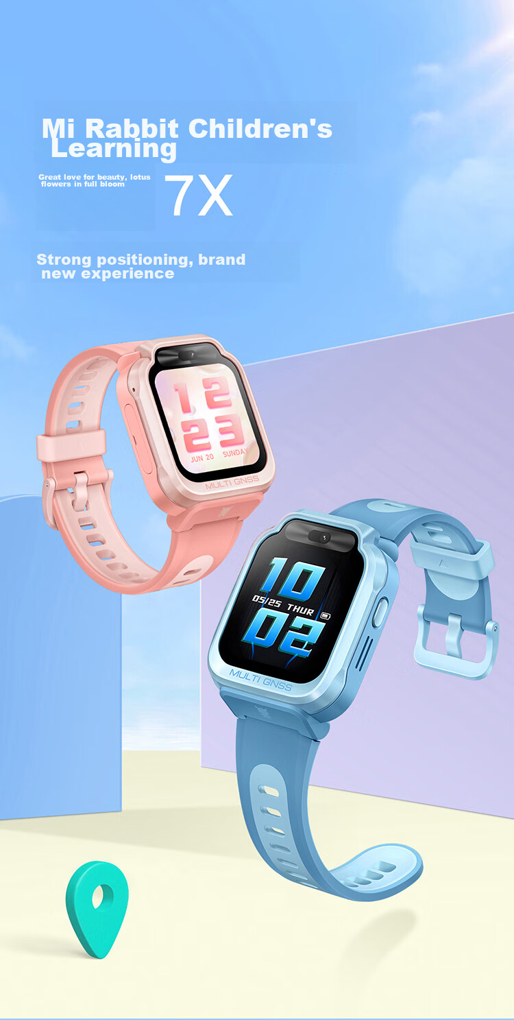 Детские умные часы MI Mitu Children's Learning Watch 7X Синие с HD двойной камерой, большим экраном, позиционированием по этажам, водонепроницаемые, поддержка WeChat, для школьников