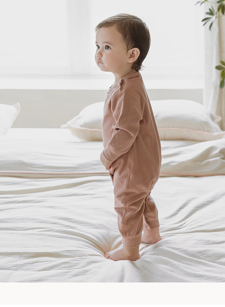 Детский комбинезон Guaiqixiong "Air Light Warm Fleece", утепленный, для сна, для дома, осенне-зимний, боди