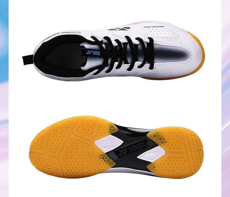 Кроссовки для бадминтона YONEX SHB470CR, профессиональные, унисекс, белые с золотым, размер 41