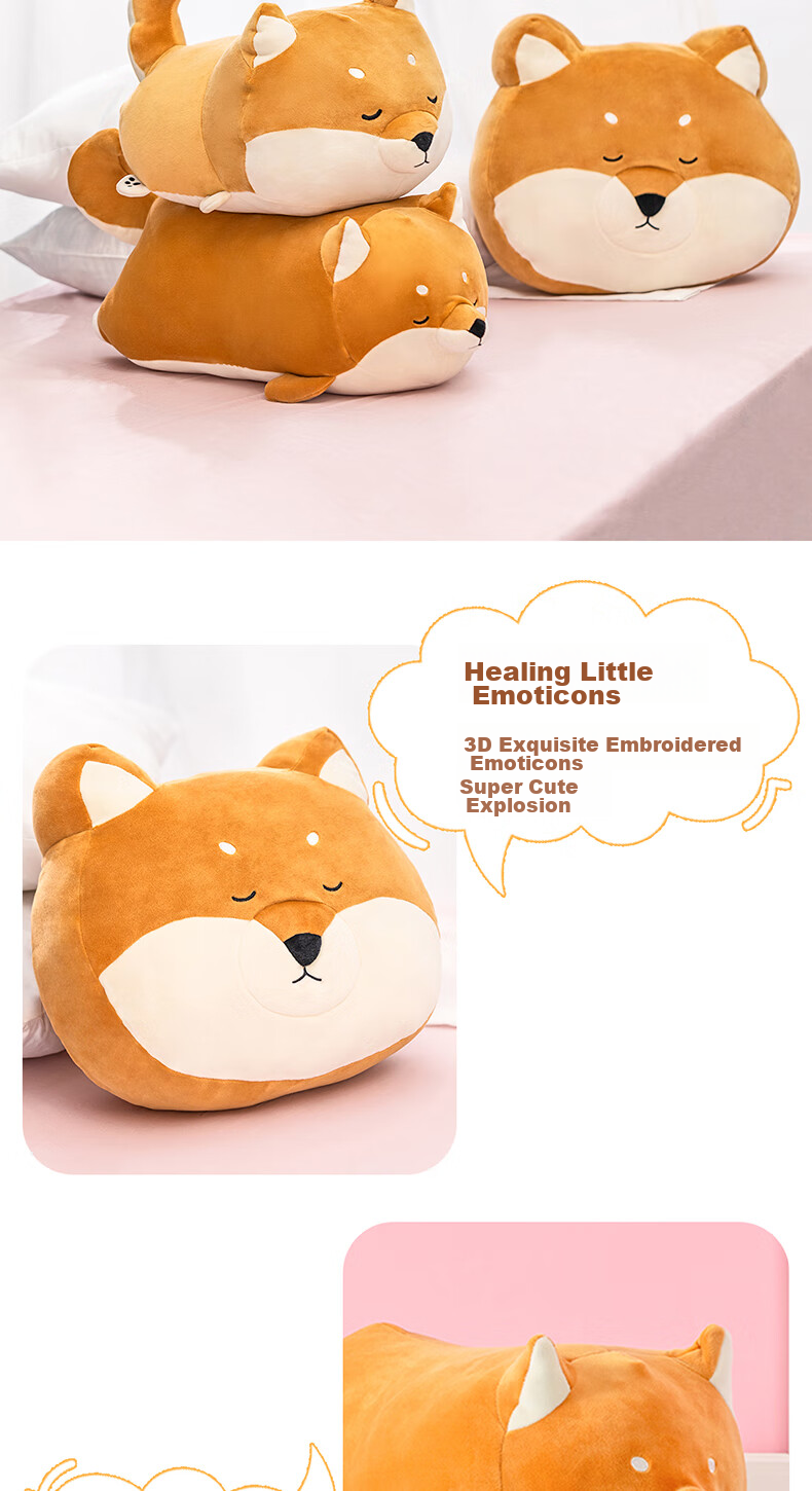 Плед MINISO "Милая собачка" из плюша, лежащая поза, игрушка-подушка для сна, подарок на день рождения