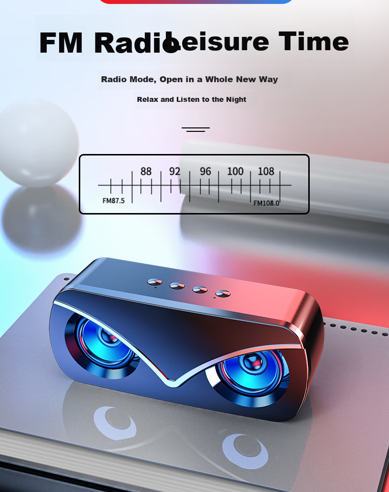 Беспроводная Bluetooth-колонка SADA V6, сабвуфер, высокая громкость, мини-портативная, совместимая с картой и USB, радио, для дома и улицы