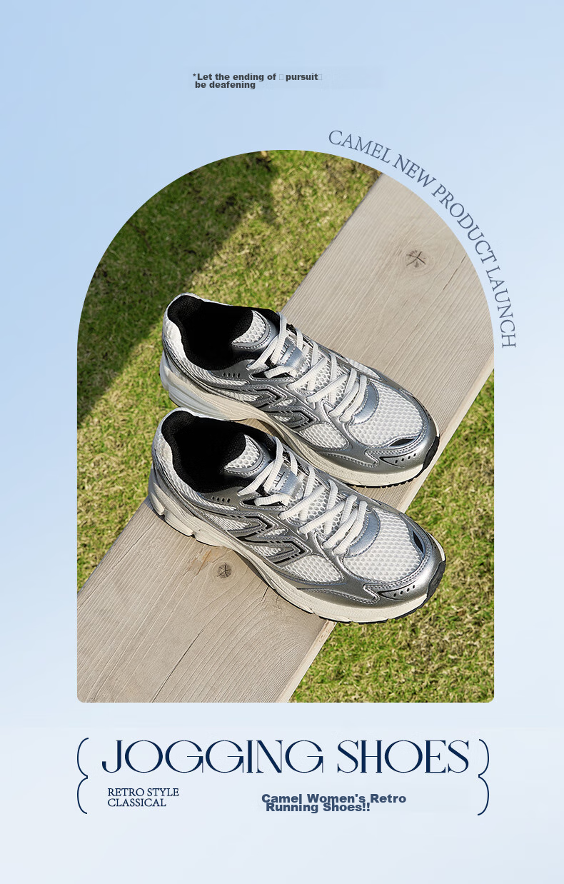 Кроссовки мужские CAMEL Retro Jogging, низкие, на толстой подошве, повседневные, K14B09L7051, серый, размер 44