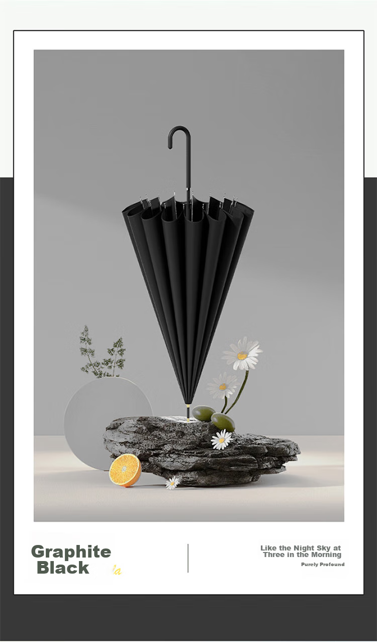 Tianwei Umbrella, ветрозащитный и водонепроницаемый, зонт с длинной ручкой, 16 спиц, полуавтоматический усиленный прямой стержень, настраиваемый