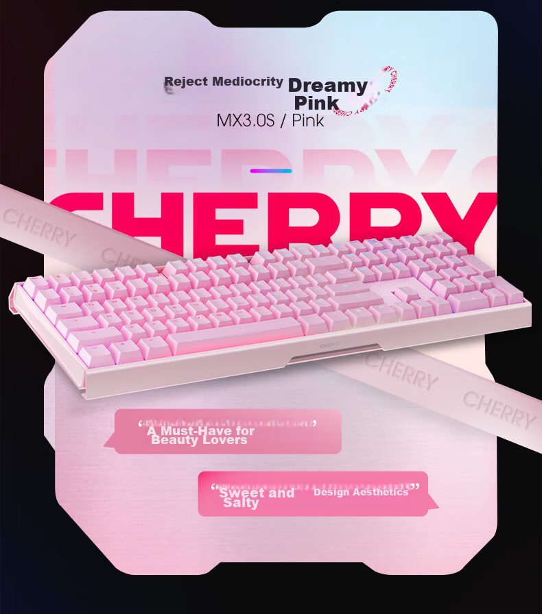 Механическая клавиатура CHERRY MX3.0S, 108 клавиш, алюминиевый корпус, проводная, белая