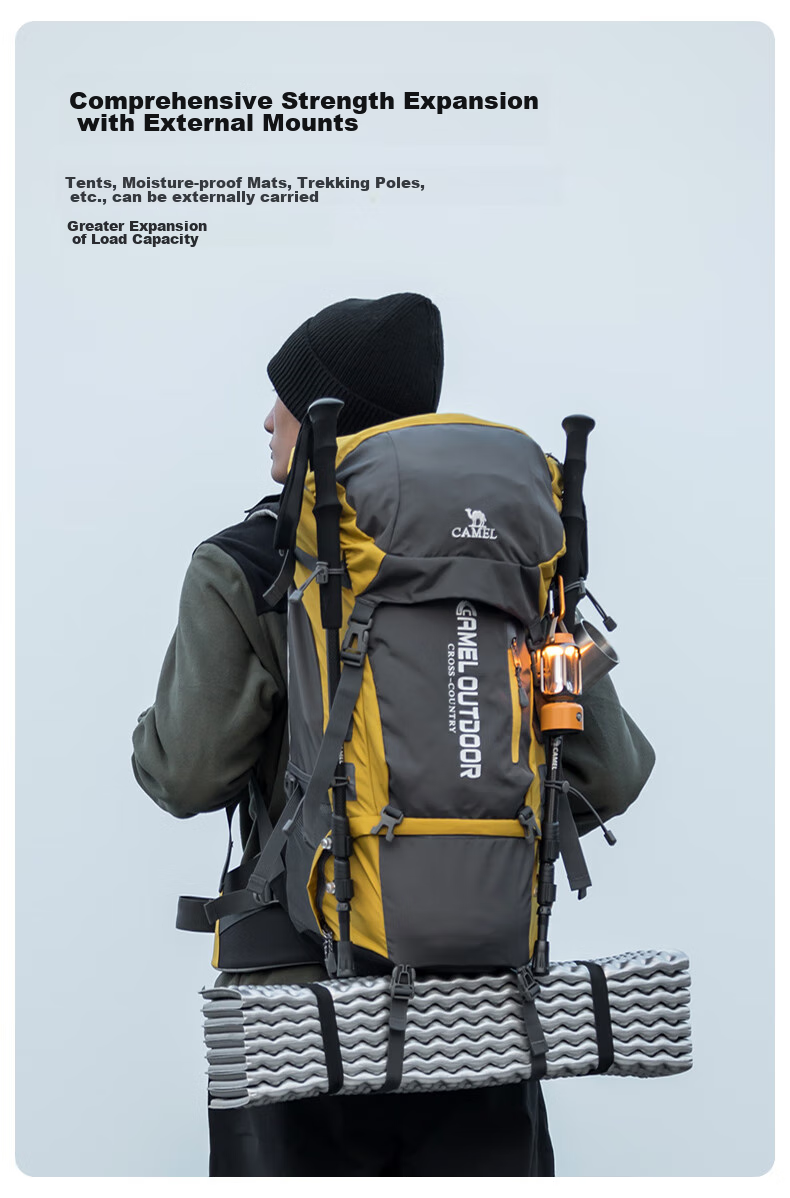 Рюкзак CAMEL Outdoor Professional Hiking Backpack, многофункциональный, большой емкости, для мужчин и женщин, для походов и путешествий, 7S3AC3034A, темно-серый
