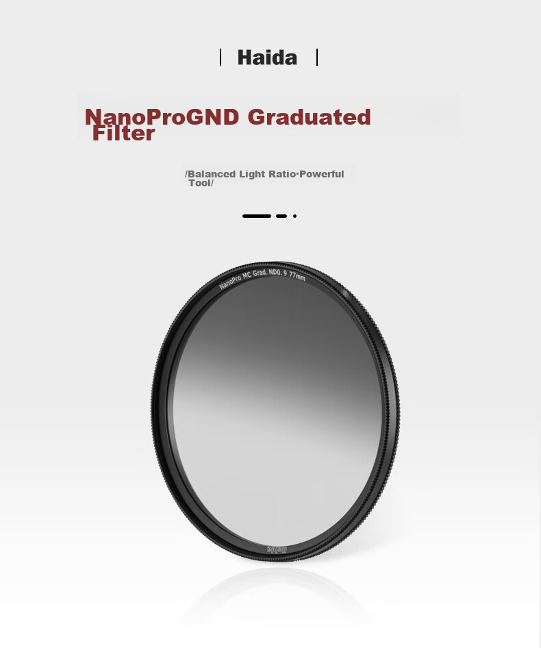 Светофильтр Haida NanoPro GND Gradient Filter, 77мм, для съемки восходов, закатов и параллельного света, совместим с объективами камер Canon, Nikon, Sony и других беззеркальных и зеркальных камер