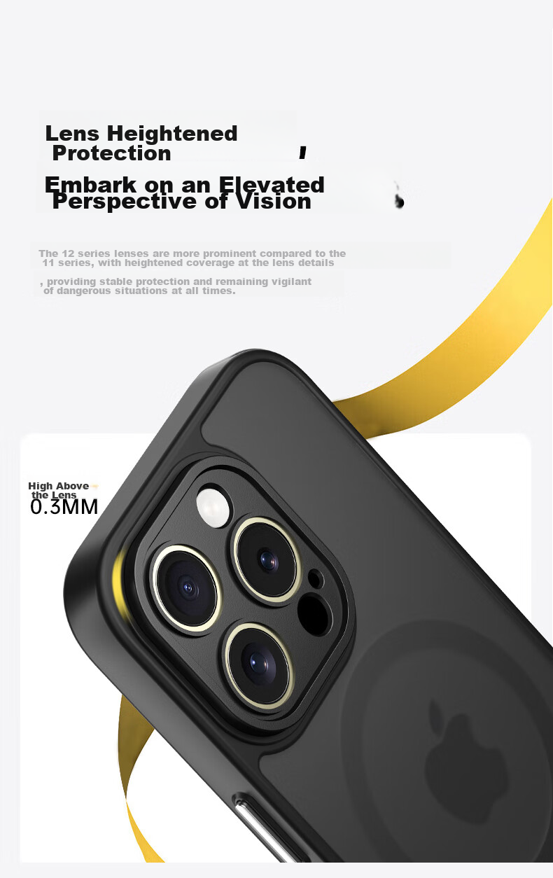 Чехол KEKLLE для iPhone 12 Pro Max, Магнитный, Противоударный, Защитный, Полупрозрачный, Черный
