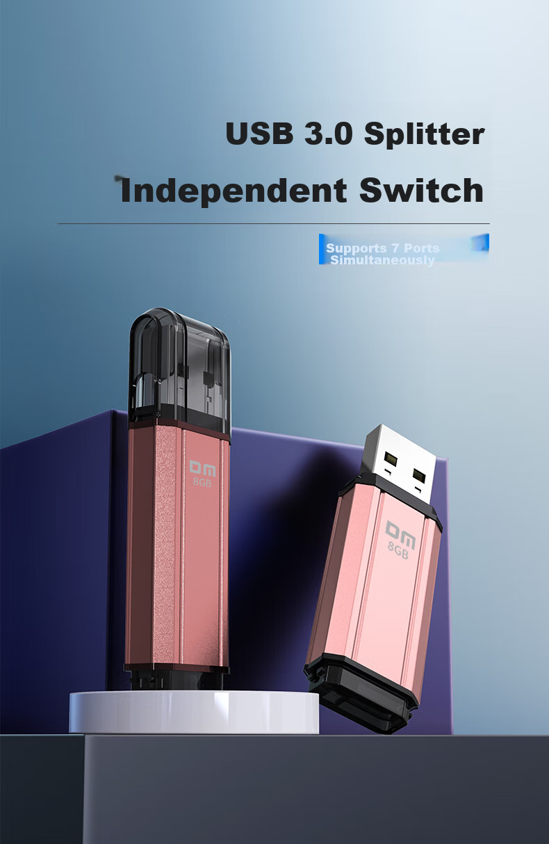 USB-накопитель DM PD206, 8GB, USB 2.0, металлический корпус, розовый