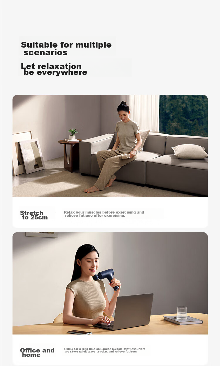 Массажный пистолет MIJIA Massage Gun 3, Xiaomi, сине-серый, для спорта и фитнеса, идеальный подарок