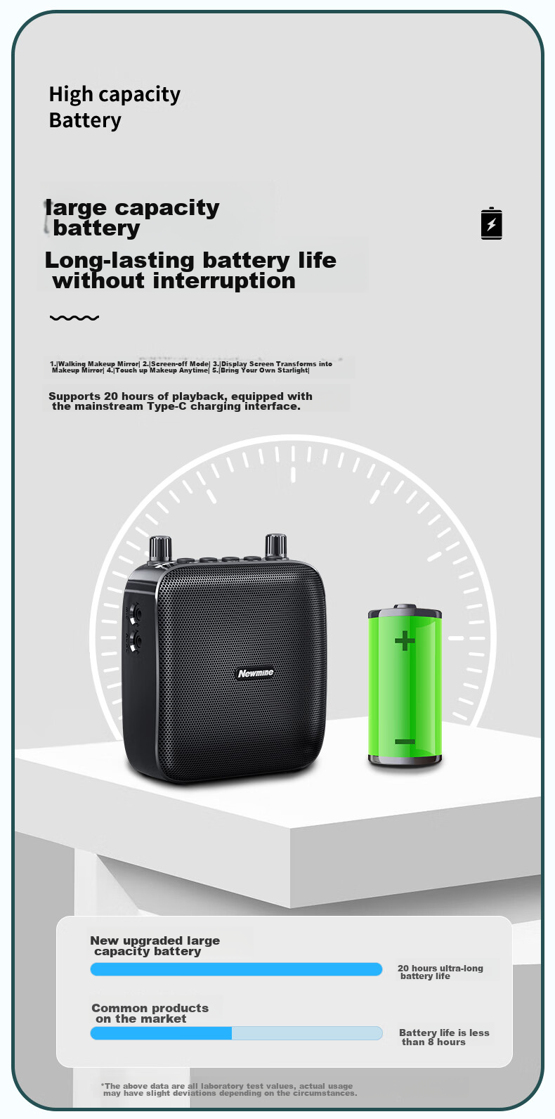 Портативная акустика Newmine U-103, мини-колонка с Bluetooth, 15 Вт, для учителей, туров, усиленный звук, с микрофоном