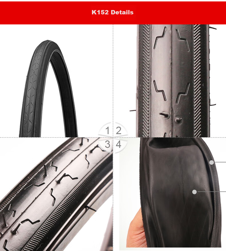 Велосипедная покрышка KENDA K152 Highway Tire 700x25c, черная, для спортивных и обычных велосипедов, противоскользящая, износостойкая, выдерживающая высокое давление, гоночная, с низким сопротивлением качению