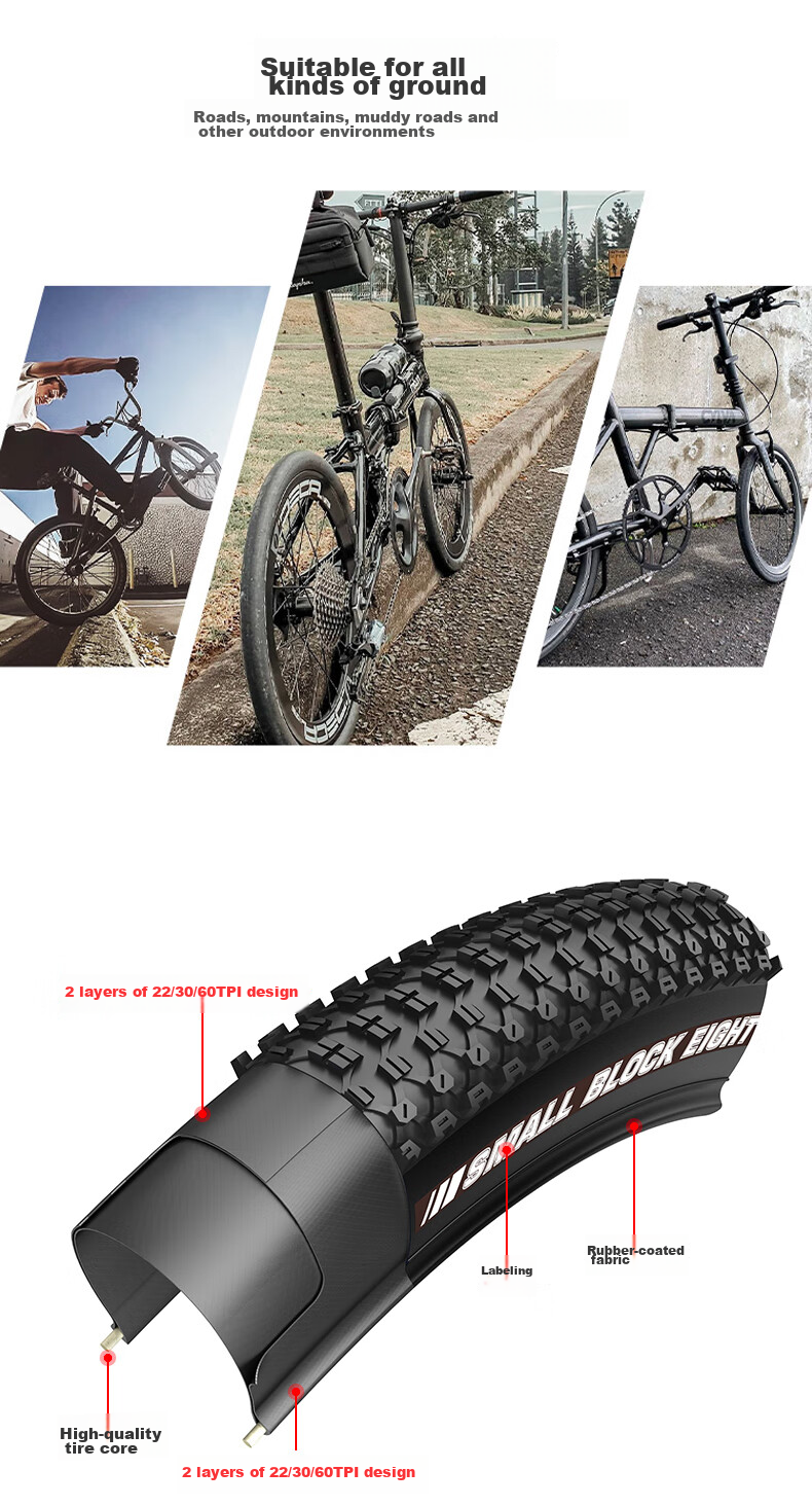 Комплект покрышек и камер Kenda K1029 для велосипеда, 20x1.5, с ниппелем Presta, бутилкаучук, противоскользящие, износостойкие, складные, для города, черные