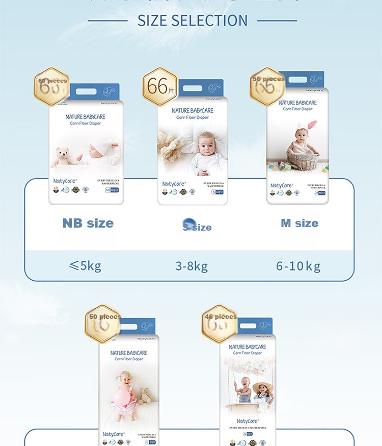 Подгузники NatyCare Aurora Series XL, 46 шт. (12-17 кг)