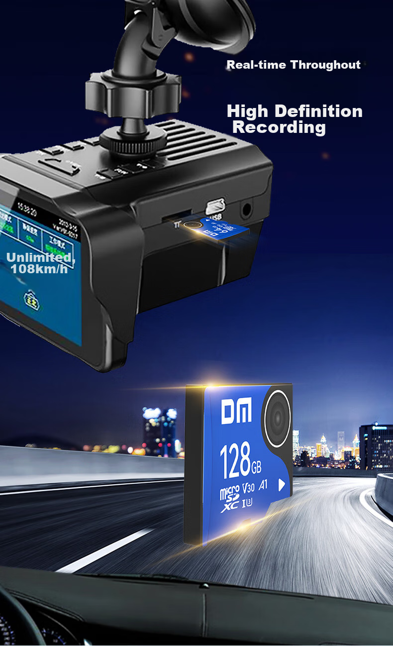 Карта памяти DM Daimai 128GB TF (MicroSD) Class 10 U3 V30 A1, синяя, для видеорегистратора и камеры видеонаблюдения