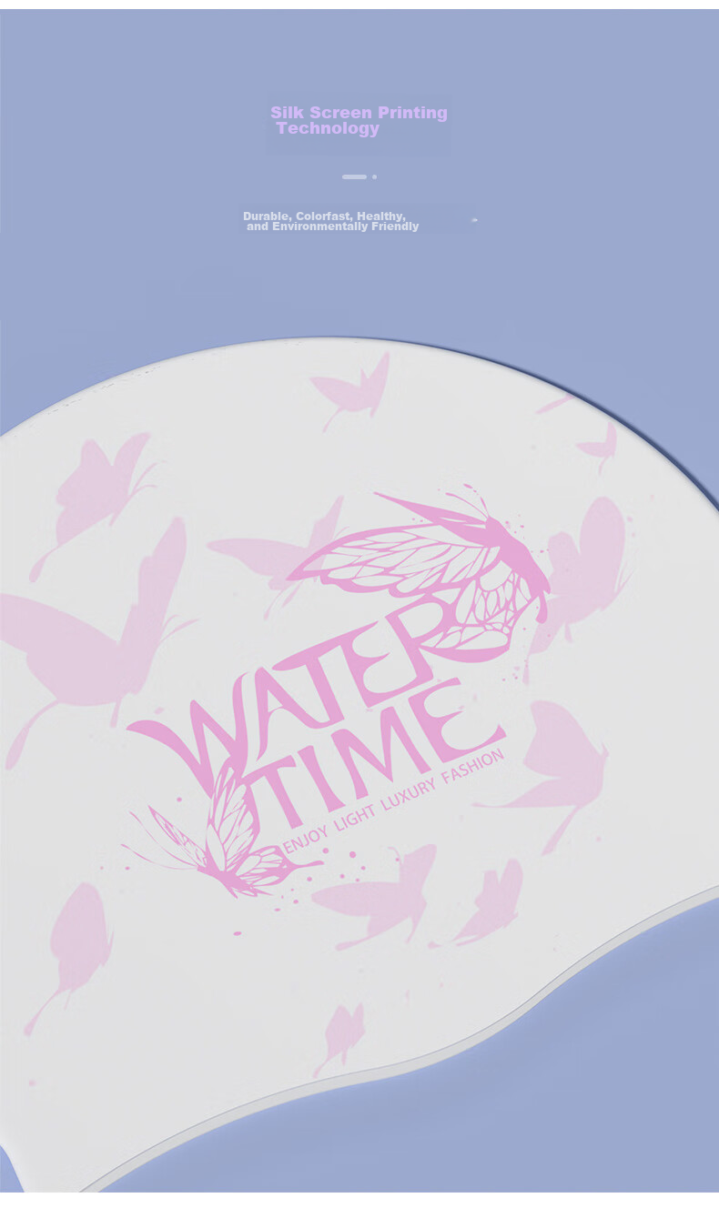 Купальная шапочка WATERTIME для женщин, силиконовая, водонепроницаемая, с защитой ушей, увеличенного размера, фиолетовая