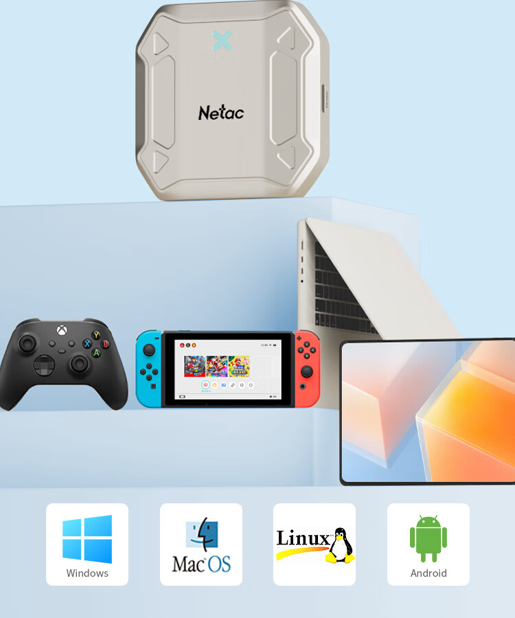 Внешний корпус Netac HD10M2Pt для M.2 NVMe SSD, USB 3.1, 10 Гбит/с, серебристый