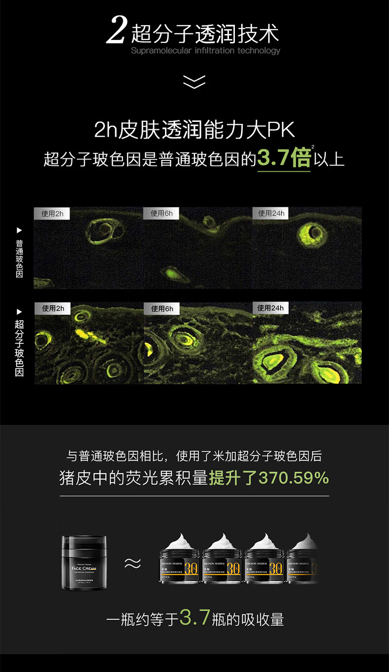 米加 30%玻色因面霜超分子波色因复颜淡纹紧致修护精华霜经典面霜15g