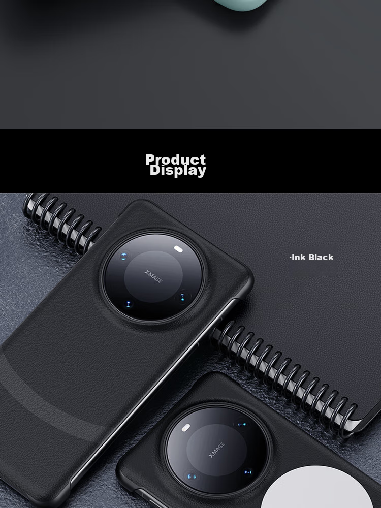 Чехол ESCAPE для Huawei Mate60Pro, магнитный, полузакрытый, противоударный, из кожи, черный