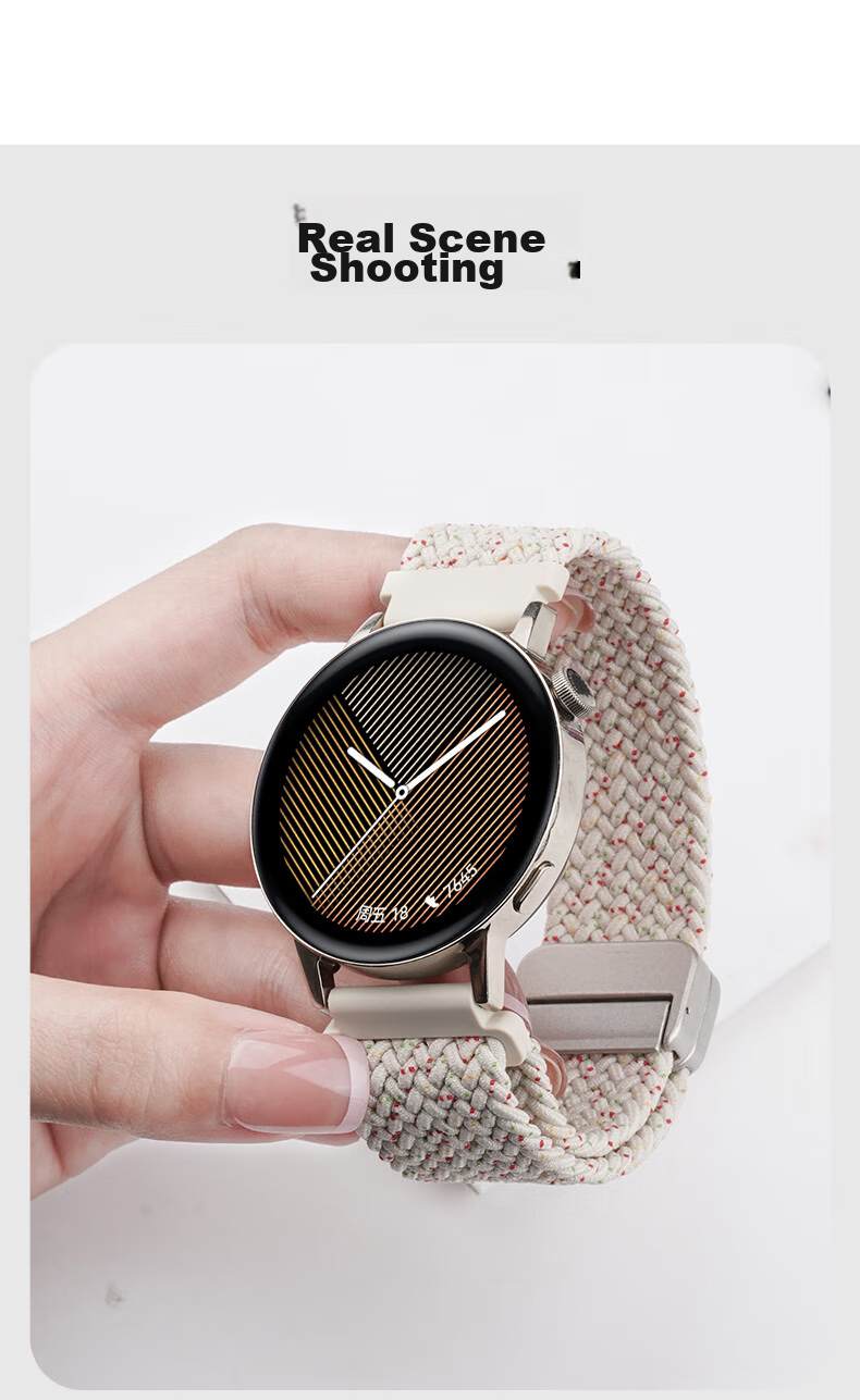 Watchbond Магнитный плетеный ремешок для Huawei Watch GT6/GT5/GT6Pro, совместимый с Watch5/GT5Pro/GT4/3/2/watch4, 46 мм, мужской ремешок для часов