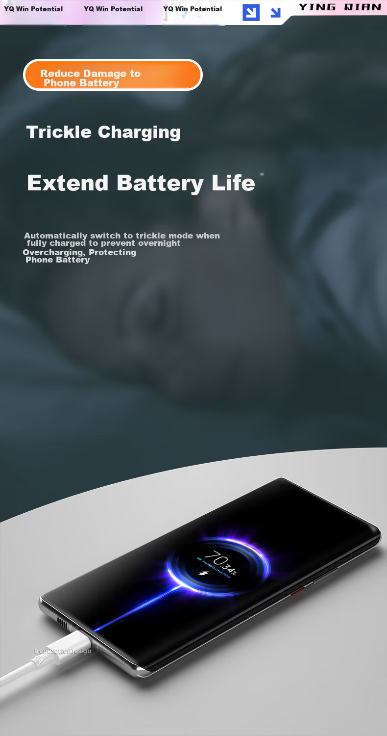 Кабель YINGQIAN Type-C для быстрой зарядки Xiaomi, 6A, 3 метра, черный