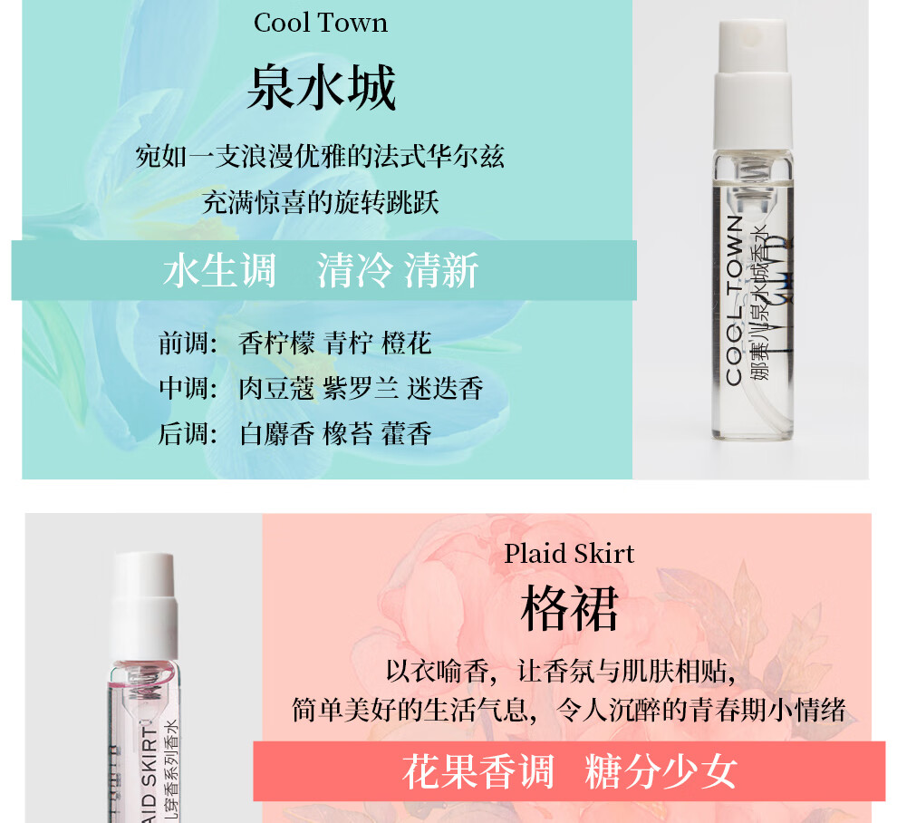 娜赛儿（LASTAR）香水小样礼盒花香口袋香水女持久淡香古龙木质8支*3ml生日礼物女
