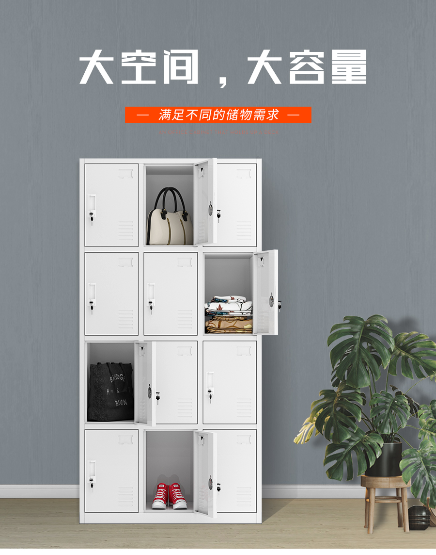信京 钢制更衣柜员工柜带锁12门存放柜水杯柜铁皮存物柜十二门储物柜