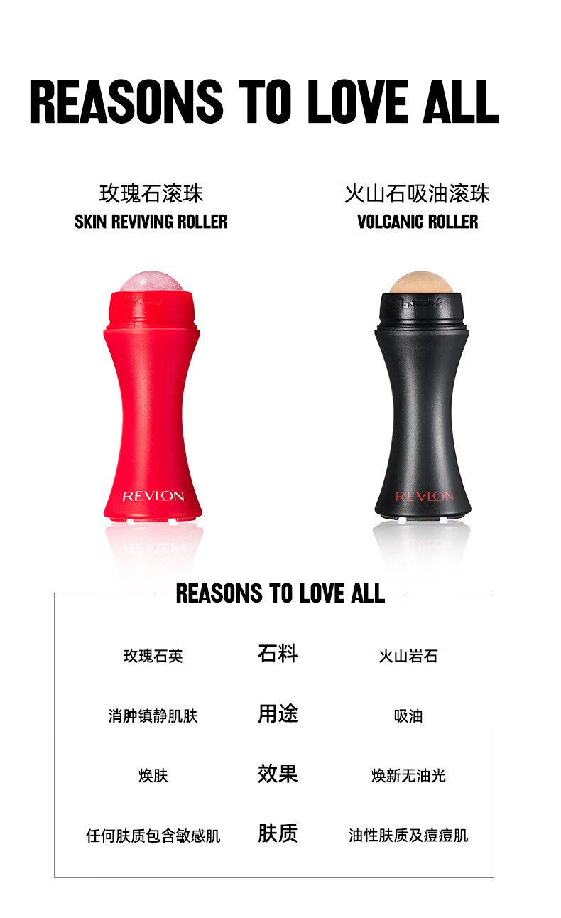 露华浓（Revlon）露华浓玫瑰石吸油棒清爽肌肤滚珠脸部去油女便携夏季新品 红色玫瑰石