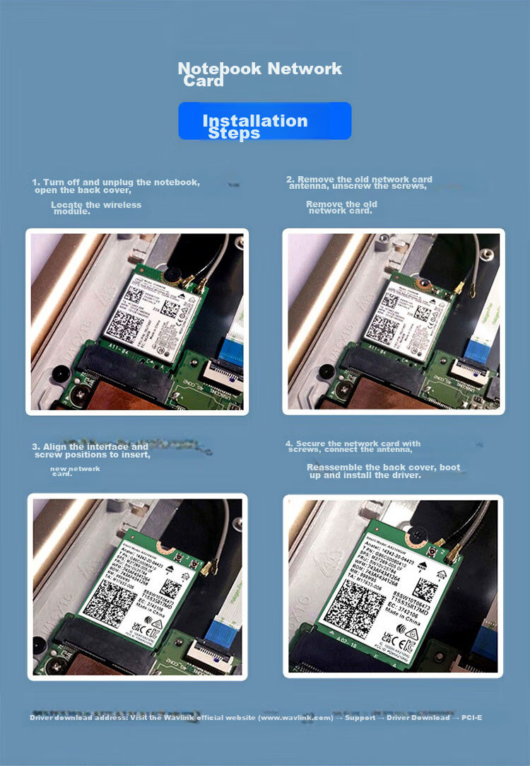 Сетевая карта Wavlink AX210, Gigabit Gaming WiFi 6, встроенная в ноутбук M.2, приемник Wi-Fi, Bluetooth 5.3
