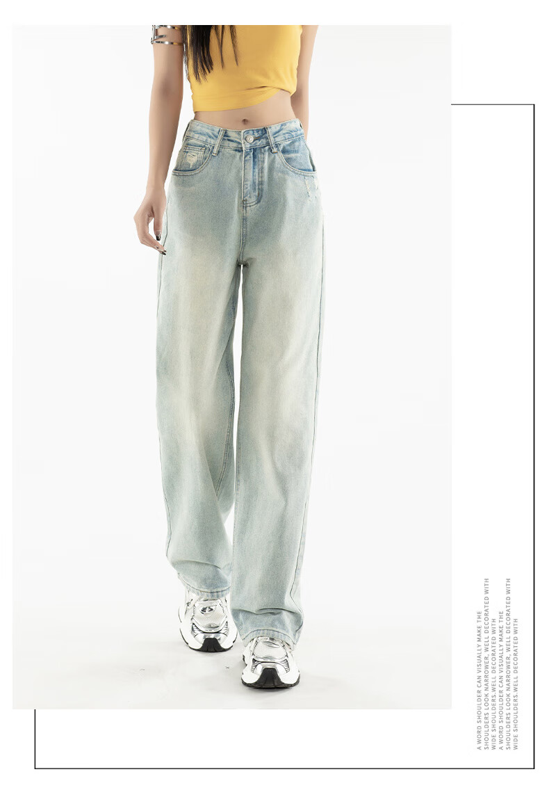 Женские джинсы Jeanswest, винтажный стиль, осень 2025, широкие штанины, высокая талия, L
