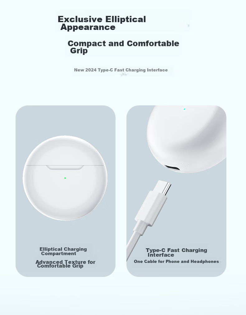 Беспроводные наушники WITGOER Bluetooth 5.0, полувкладыши, с ультрадолгим временем работы от батареи, шумоподавлением, универсальные для Xiaomi Vivo