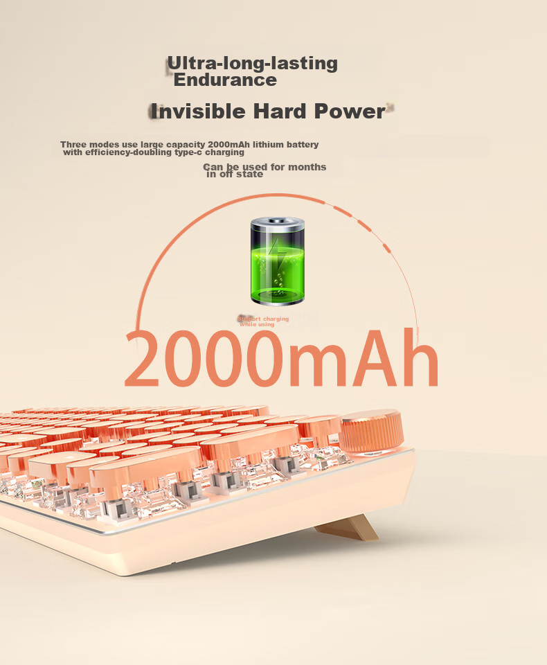 Механическая клавиатура EWEADN V20, 104 клавиши, проводная, с подсветкой, стиль панк, высокая эстетика, для женщин, офиса, игр, киберспорта, ноутбуков и настольных компьютеров, тихие комфортные розовые переключатели, молочно-чайный белый свет