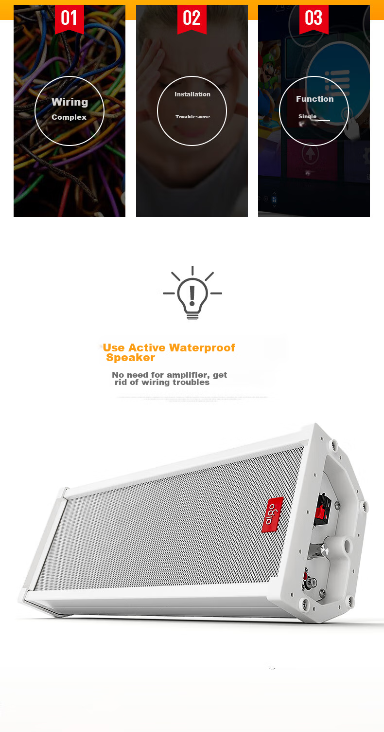 Активная колонка Aiguozhe X195, 90W, Bluetooth, водонепроницаемая, для наружного использования, коммерческая настенная акустическая система
