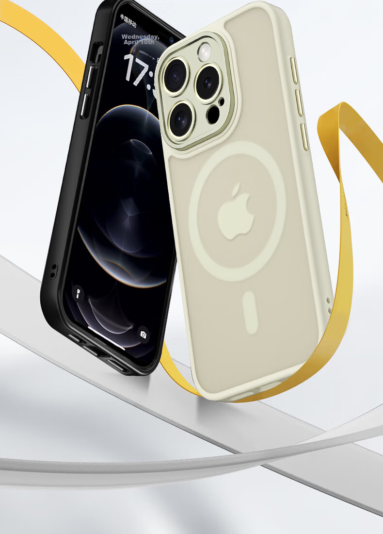 Чехол KEKLLE для iPhone 12 Pro Max, Магнитный, Противоударный, Защитный, Полупрозрачный, Черный