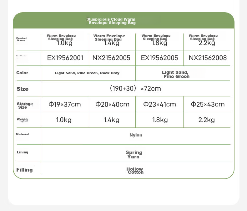 Спальный мешок MOBIGARDEN Xiangyun 1.8 EX19562005, для кемпинга, с возможностью сшивания, теплый, цвет "Светлый песок", левый
