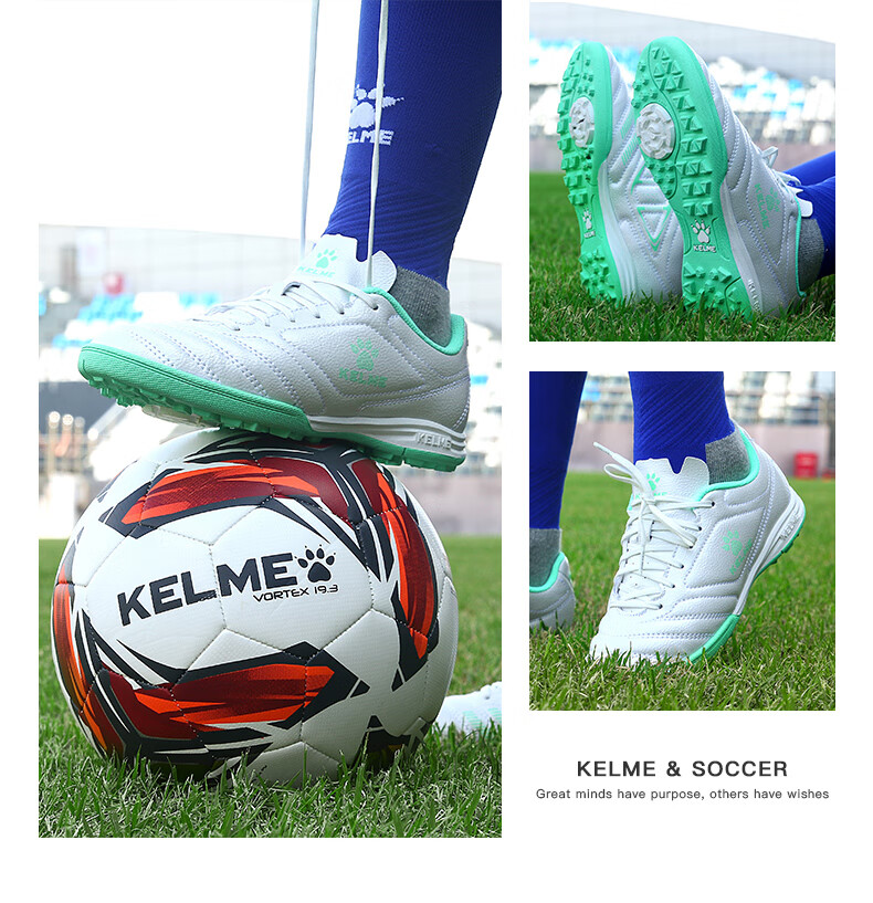 Футбольные бутсы KELME для мужчин, модель Competition TF, для искусственного газона, дышащие, нескользящие, для студентов, флуоресцентный желтый/королевский синий, размер 40