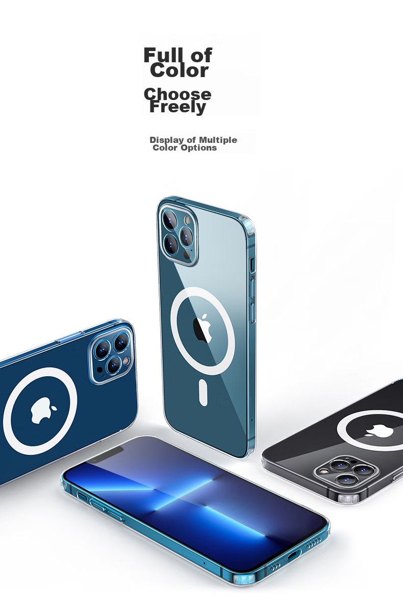 Pisen Магнитный чехол для iPhone 13 Pro Max, совместимый с MagSafe, TPU, тонкий, ПК, высокая прозрачность, защитный чехол