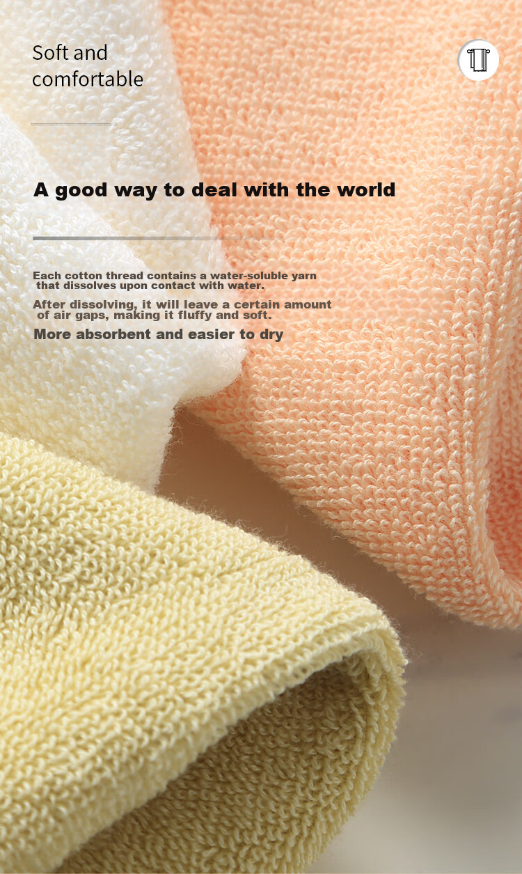 Набор полотенец Xinya Pure Cotton, 3 шт., ультрамягкие, впитывающие, для взрослых, 30*60 см