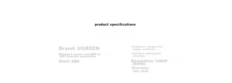 UGREEN Mini DP to DVI конвертер кабель, Mini DP Thunderbolt 2 адаптер, совместимый с Apple Surface ноутбуками для подключения проекторов и мониторов