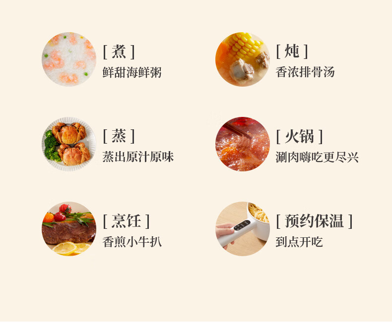 Детский кухонный комбайн Xiaobeixiong, многофункциональный электрический горшок для приготовления пищи, для варки на пару и кипячения, подходит для хот-пота, лапши, каши, маленький горшок для жарки детского питания и приготовления пищи, кухонный комбайн
