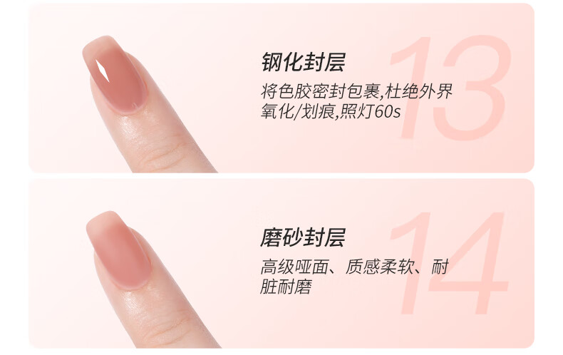 搏乐BOLE美甲套装全套家用工具开店甲油胶全色初学者大功率烤灯光疗机 【入门】奶橘五（6色）+工具箱